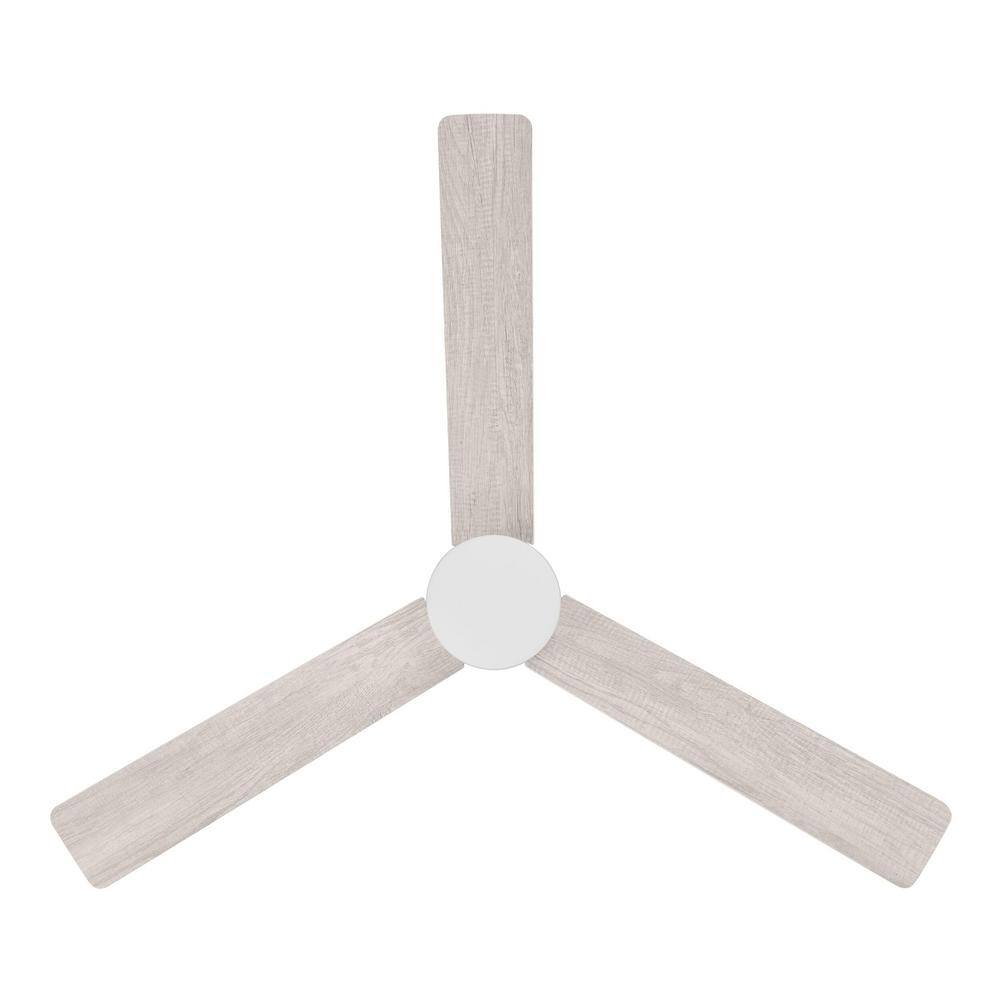 Hampton Bay Conjure 52 in. Integrated CCT LED Indoor Matte White Ceiling Fan with Light and Remote Control Included AK408H-MWH