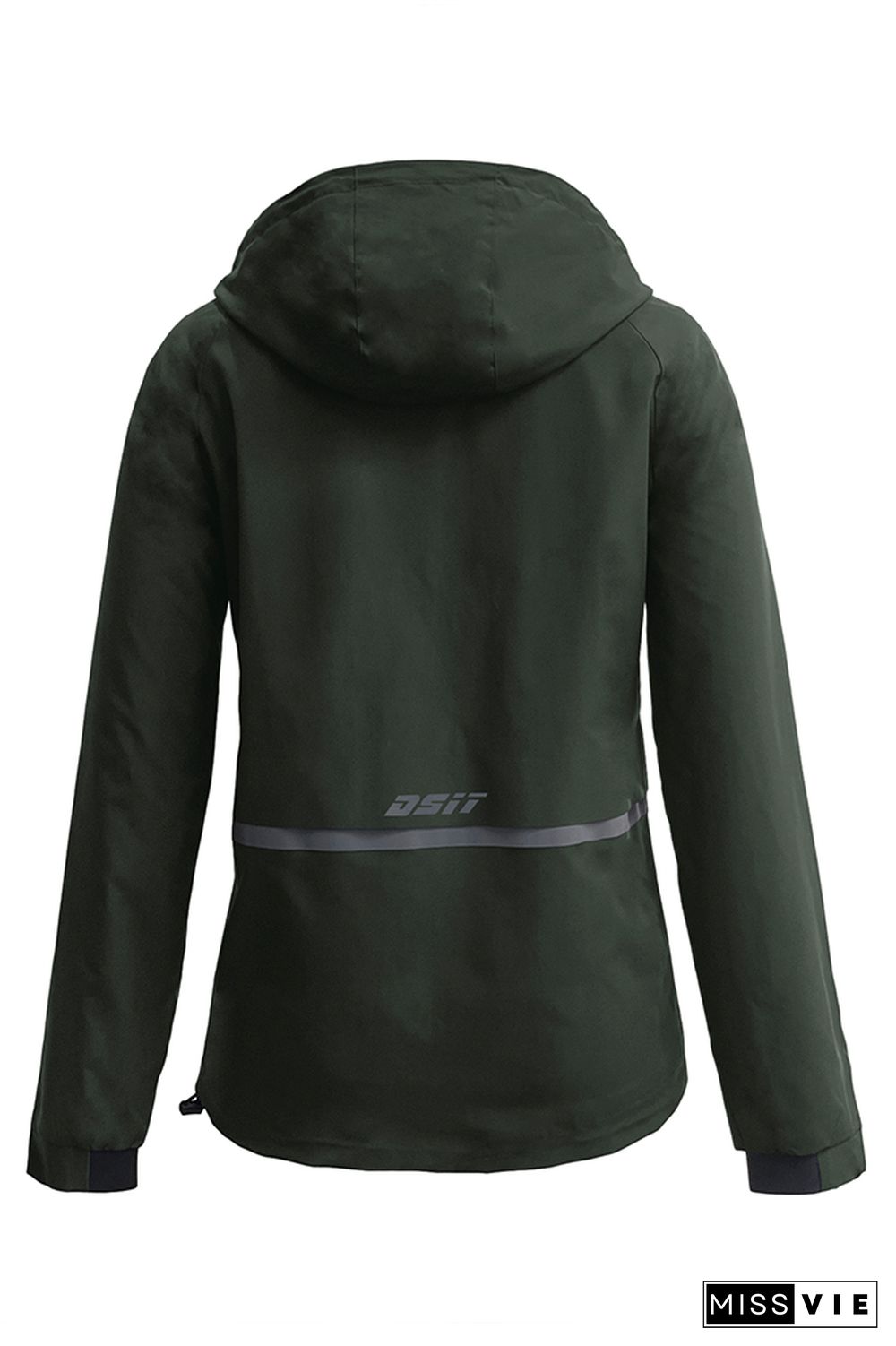 Plain Open Zipper Pockets Hooded Outdoor Jackets