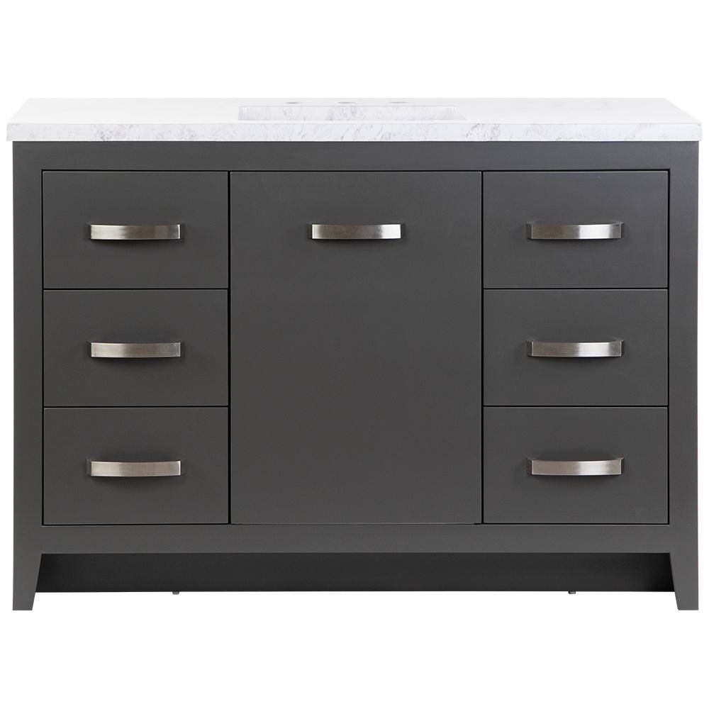 Home Decorators Collection Blakely 49 in. W x 19 in. D Bath Vanity in Shale Gray with Stone Effects Vanity Top in Lunar with White Sink BK48P2-SY