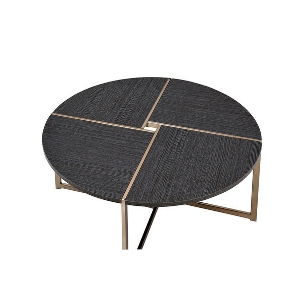 Modern Style Round Coffee Table，Metal Tube Frame