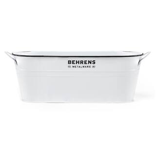 Behrens 1.25 Gal. Steel Oval Storage Tub in White W19OST1