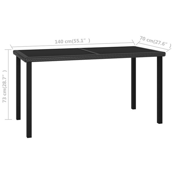 vidaXL Patio Dining Table Black 55.1