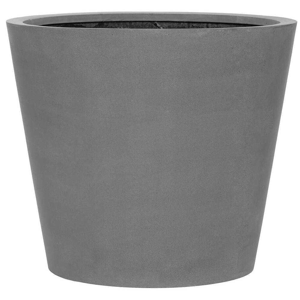 Natural Bucket Round Planter Pot Indoor Outdoor Fiber Stone Planter Box 27 Inches   Large   27\