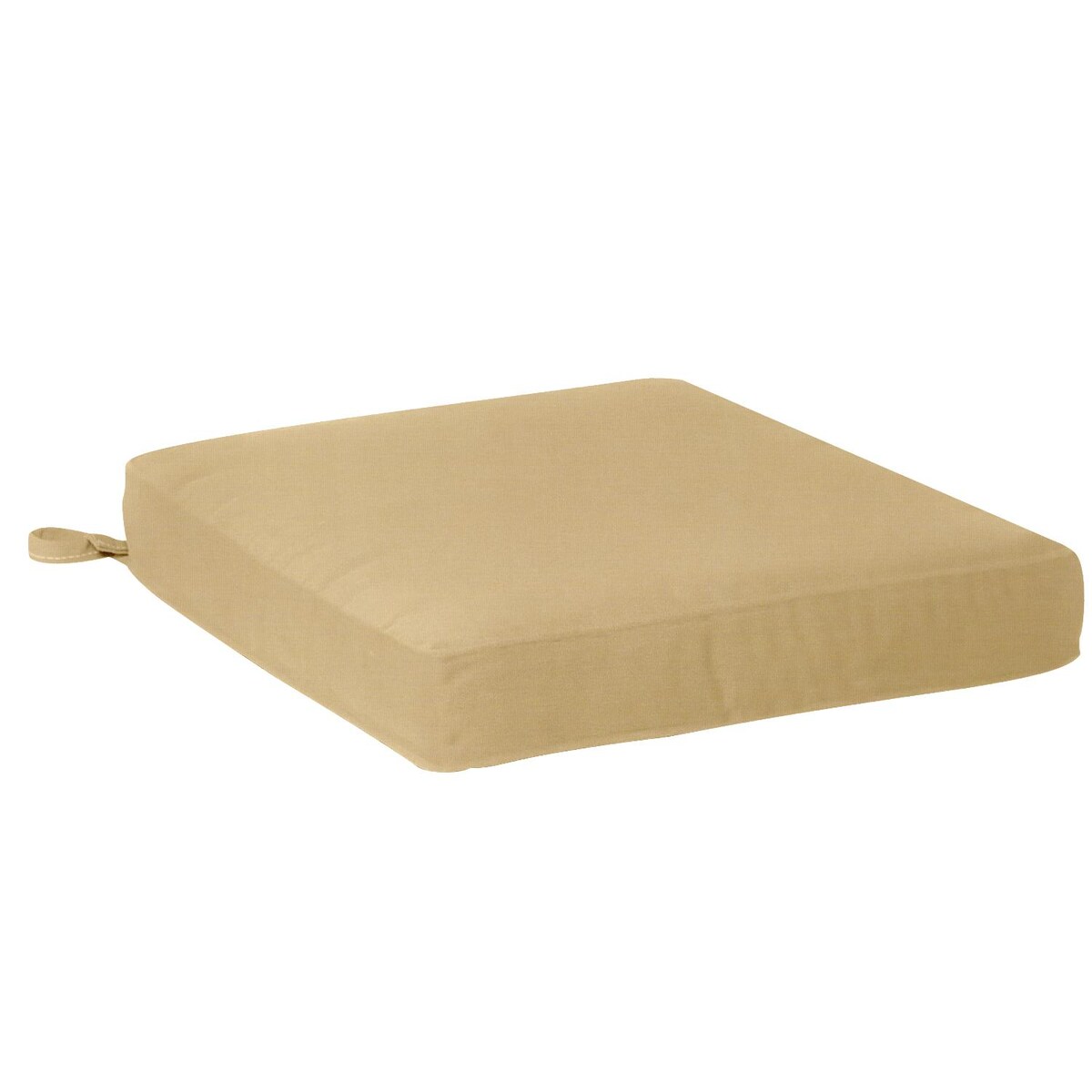 Sunbrella Canvas Wheat Large Outdoor Replacement Seat Cushion W/ Knife Edge By Signature