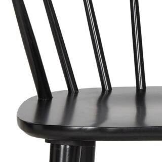 SAFAVIEH Blanchard Black Wood Dining Chair (Set of 2) AMH8512A-SET2