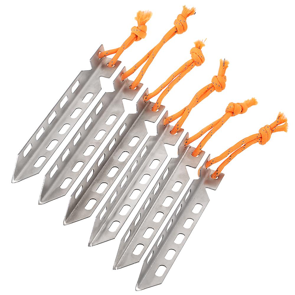 6pcs/10pcs V Shape Titanium Tent Pegs Windproof Outdoor Camping Tent Nail Stakes