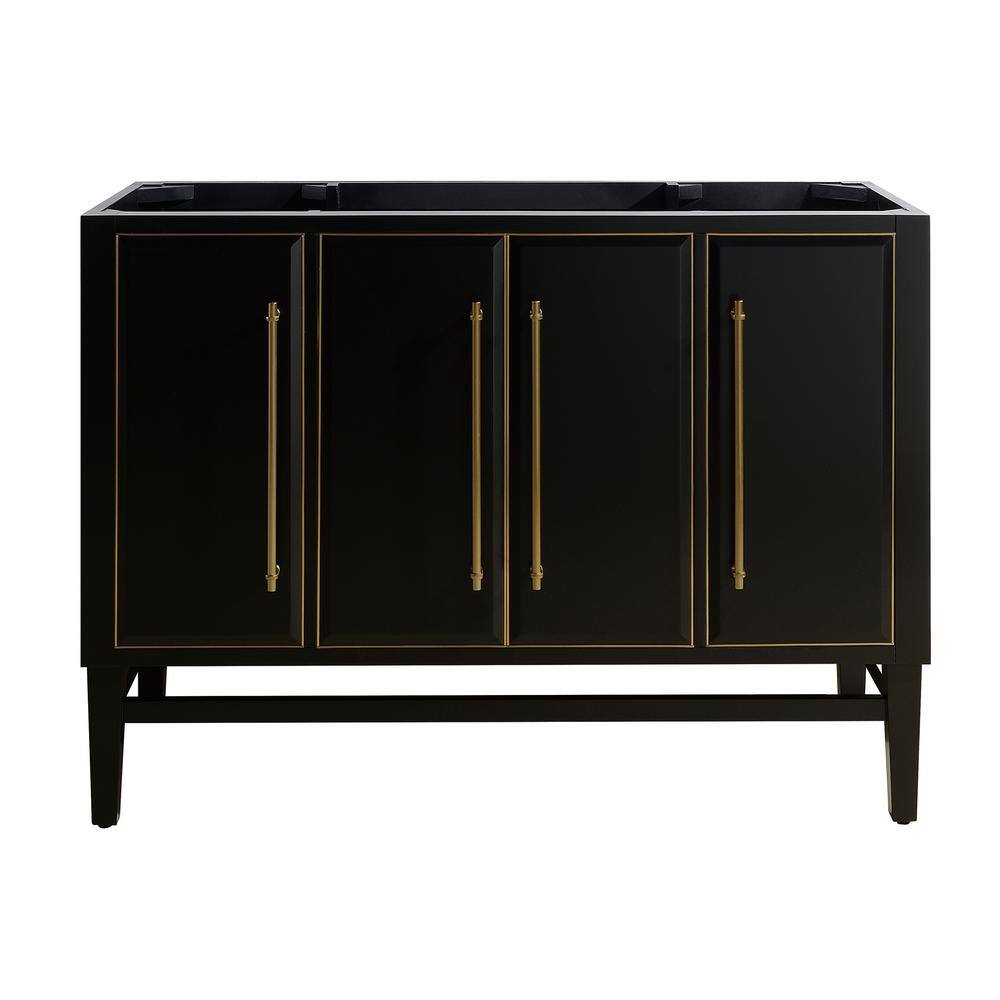 Avanity Mason 48 in. Bath Vanity Cabinet Only in Black with Gold Trim MASON-V48-BKG