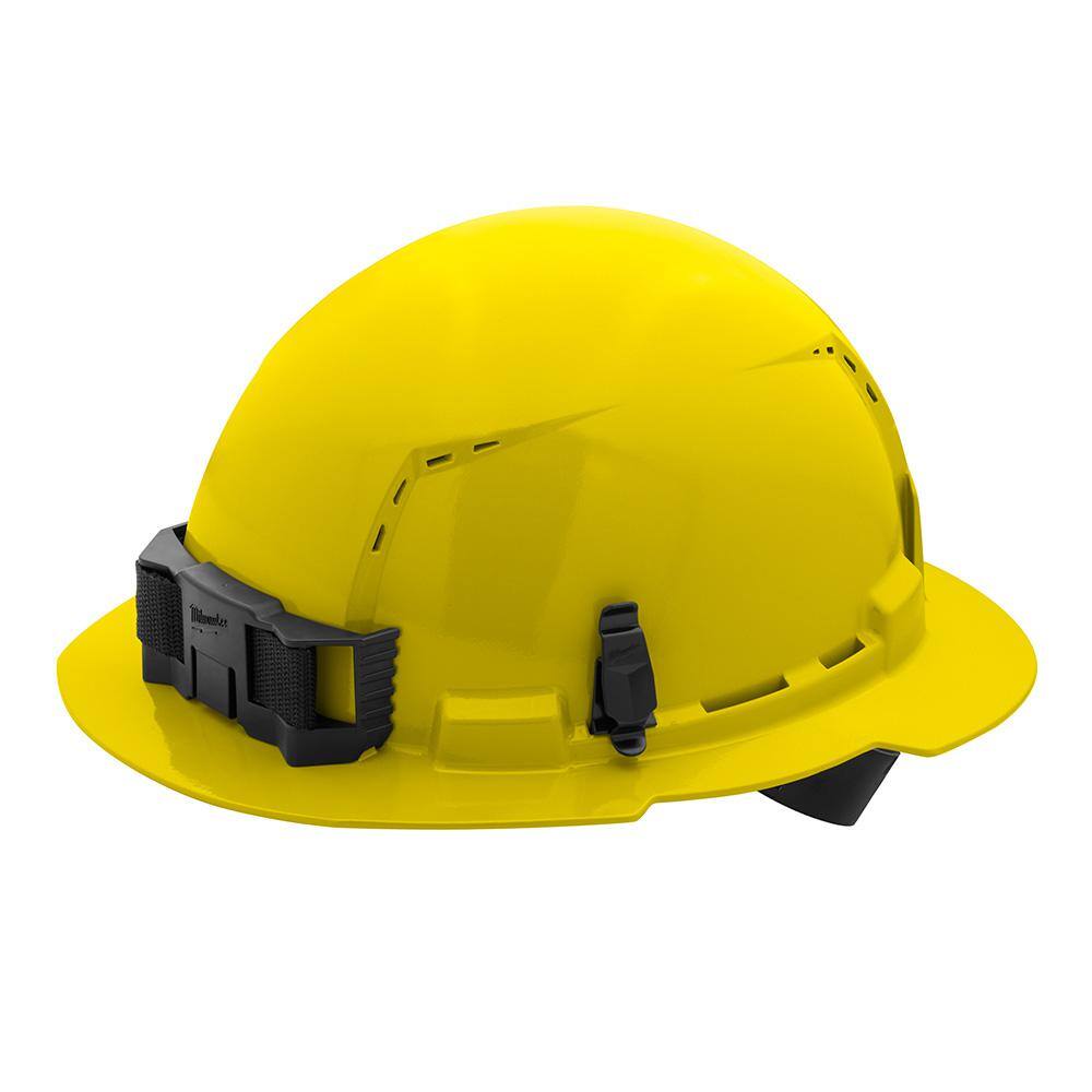 MW BOLT Yellow Type 1 Class C Full Brim Vented Hard Hat with 4 Point Ratcheting Suspension 48-73-1203