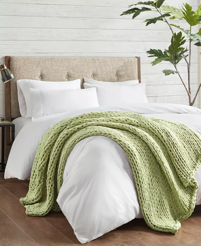 Madison Park Chunky-Knit Handmade Throw， 50