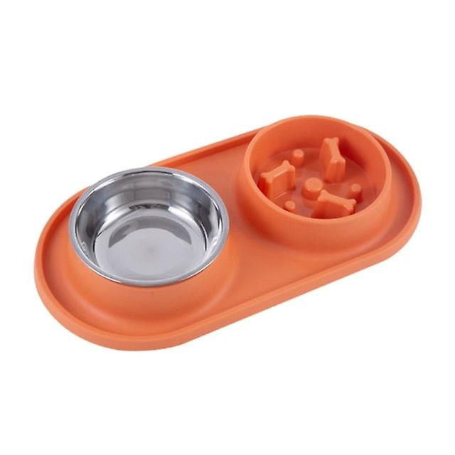 Silicone anti choke dog bowl