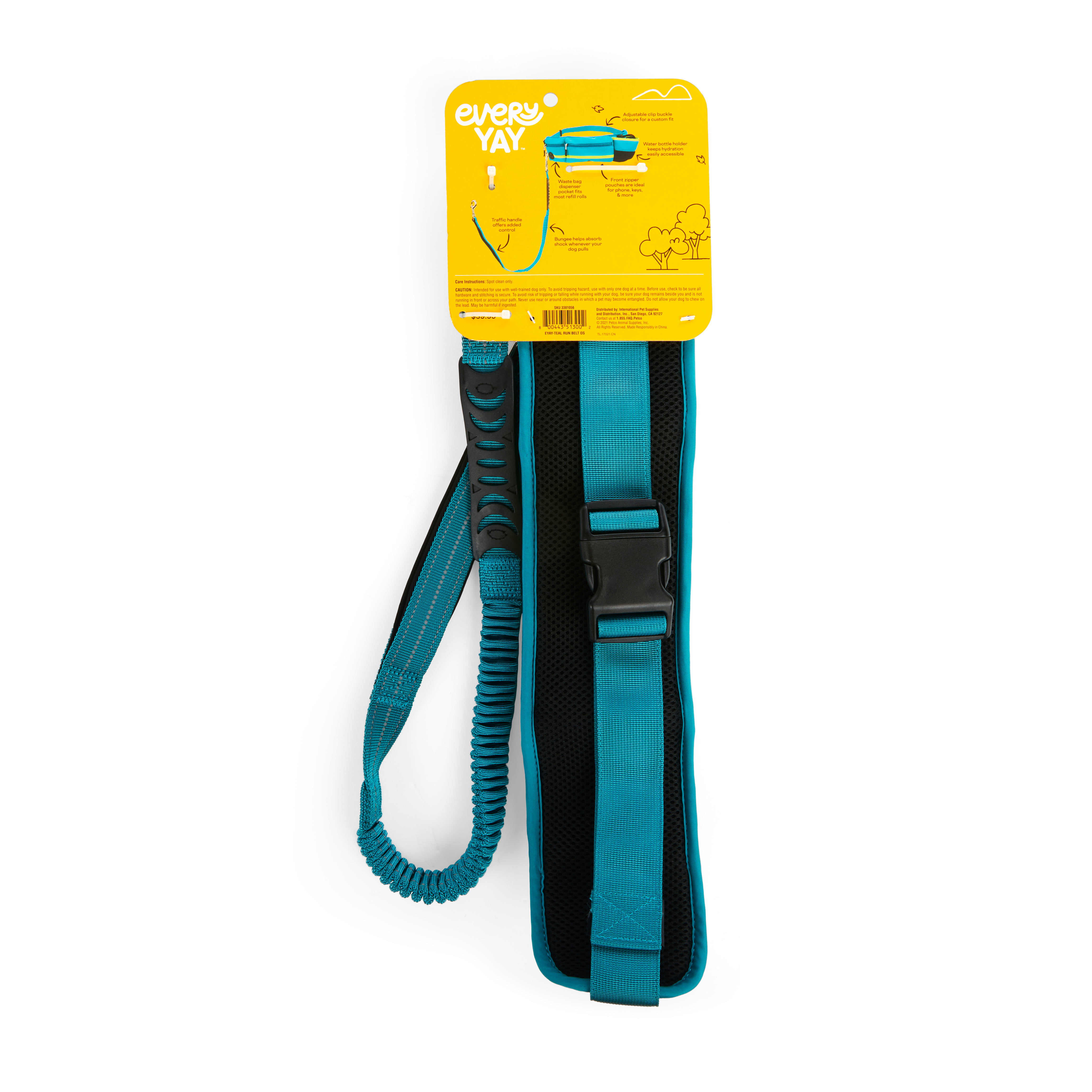 EveryYay Settin the Pace Teal Running Belt  Leash Set for Dogs