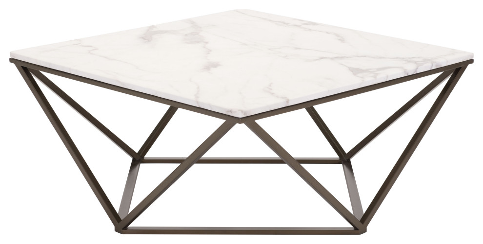 Tintern Coffee Table White  ampAntique Brass   Transitional   Coffee Tables   by Sideboards and Things  Houzz