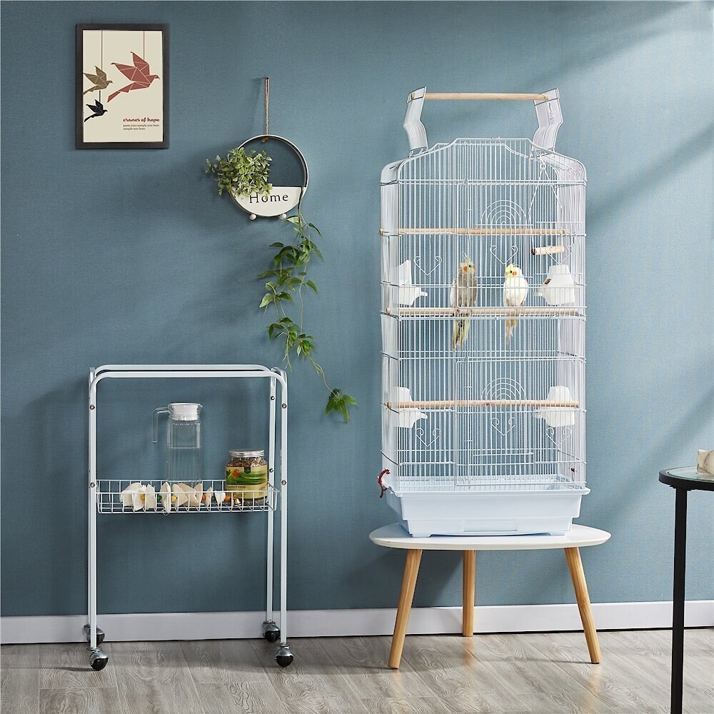 Yaheetech 64-in Open Top Metal Parrot Cage with Detachable Rolling Stand