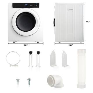 Flynama 3.23 cu. ft. 120-Volt Portable Clothes Electric Dryer with Touch Screen Panel in White D0102HA9GIG-E