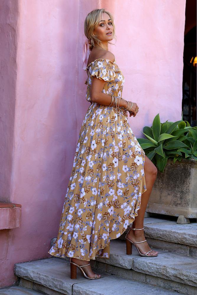 On The Rocks Maxi Dress Mustard