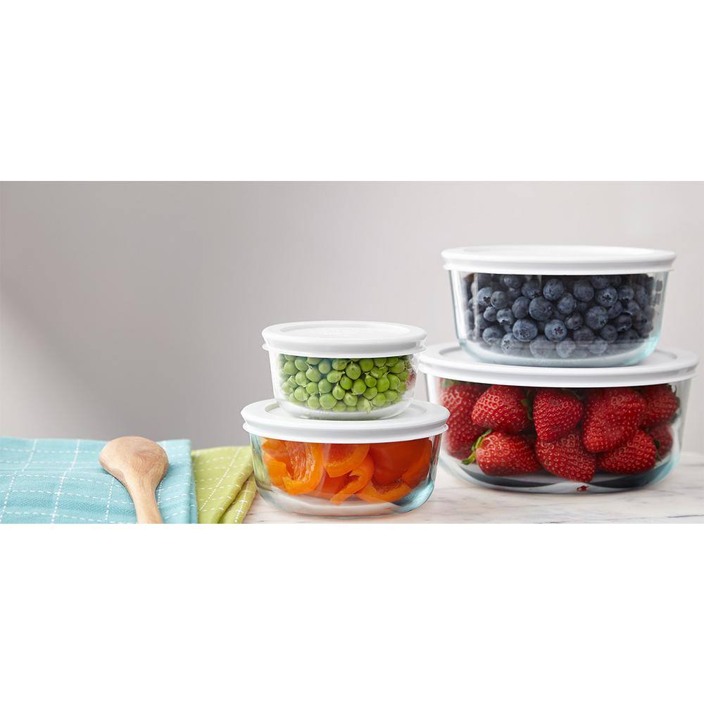 Pyrex Simply Store 18-Piece Glass Storage Set with Assorted Colored Lids 1110608