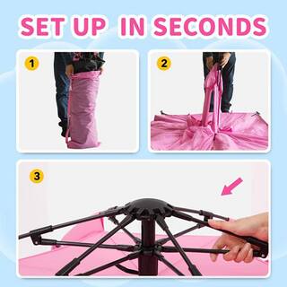 Alvantor 84 in. x 84 in. x 44 in. Pink Instant Pop Up Portable Play Yard Canopy Tent Kids Playpen Lightweight No Waterproof 8052