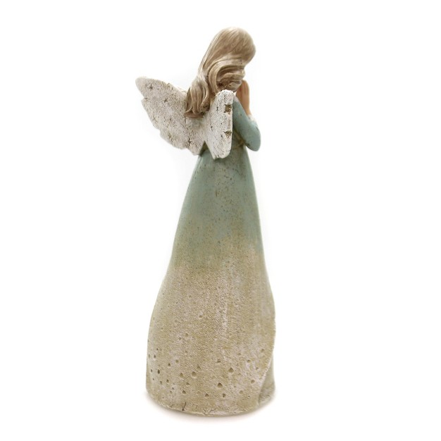 Figurine Praying Angel One Figurine 8 25 Inches Bereavement Sympathy 12572 Polyresin Off white