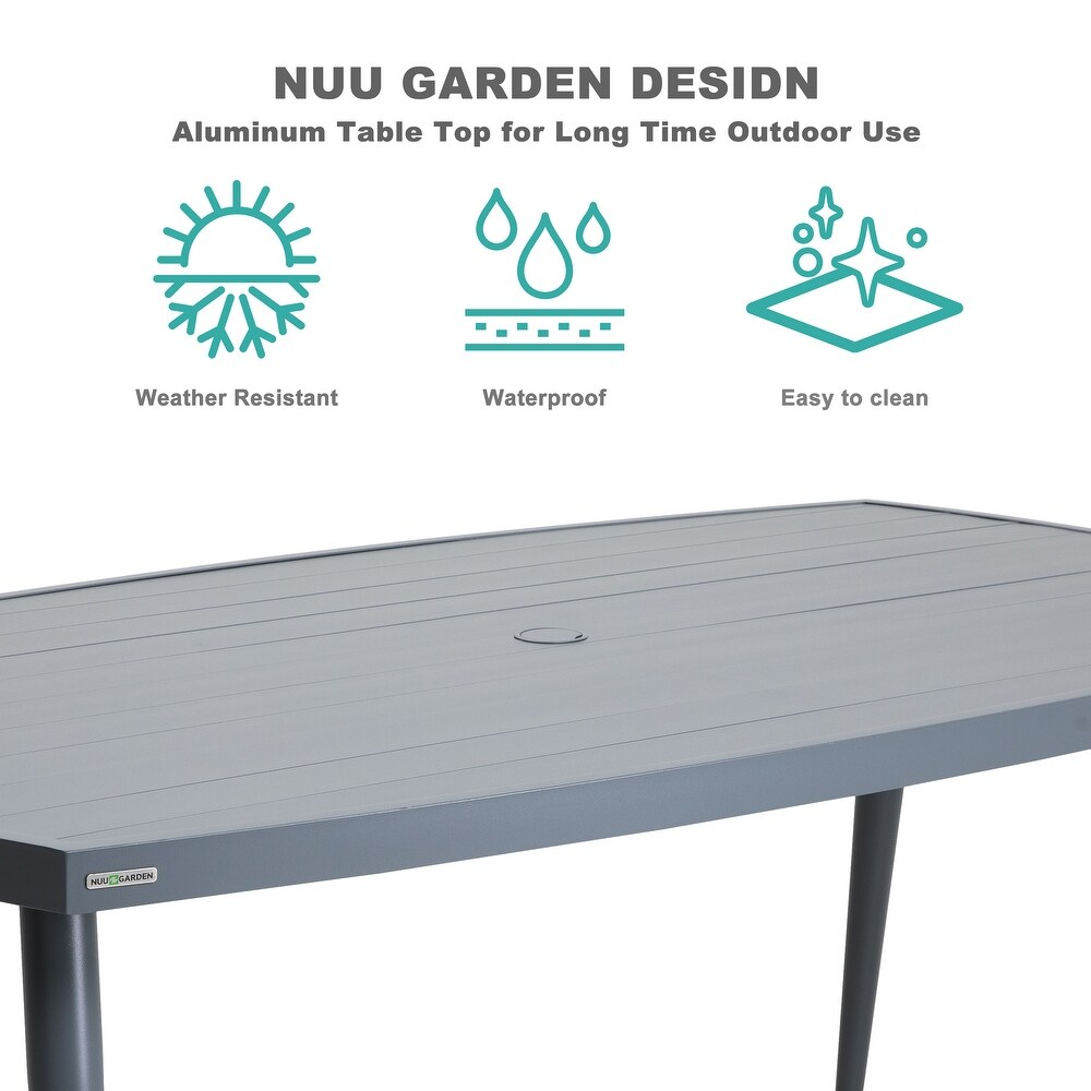 NUU GARDEN 67in. Single Outdoor Aluminum Dining Table