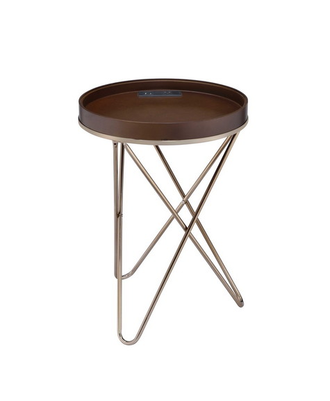 ACME Crary Side Table in Champagne 84651