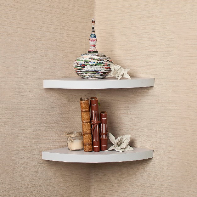 X 1 5 quot Radial Floating Corner Shelves Danya B