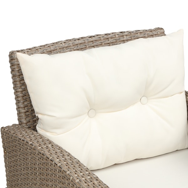 4Piece Classic Wicker Conversation Set with Cushions