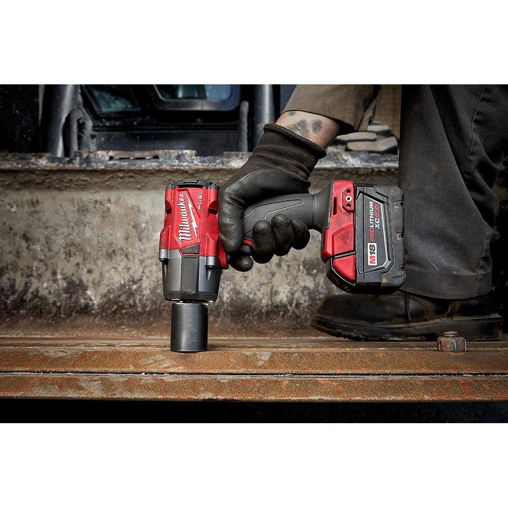 MW M18 FUEL Gen-2 18V Lithium-Ion Brushless Cordless Mid Torque 12 in. Impact Wrench  38 in. Wrench wFriction Ring 2962-20-2854-20