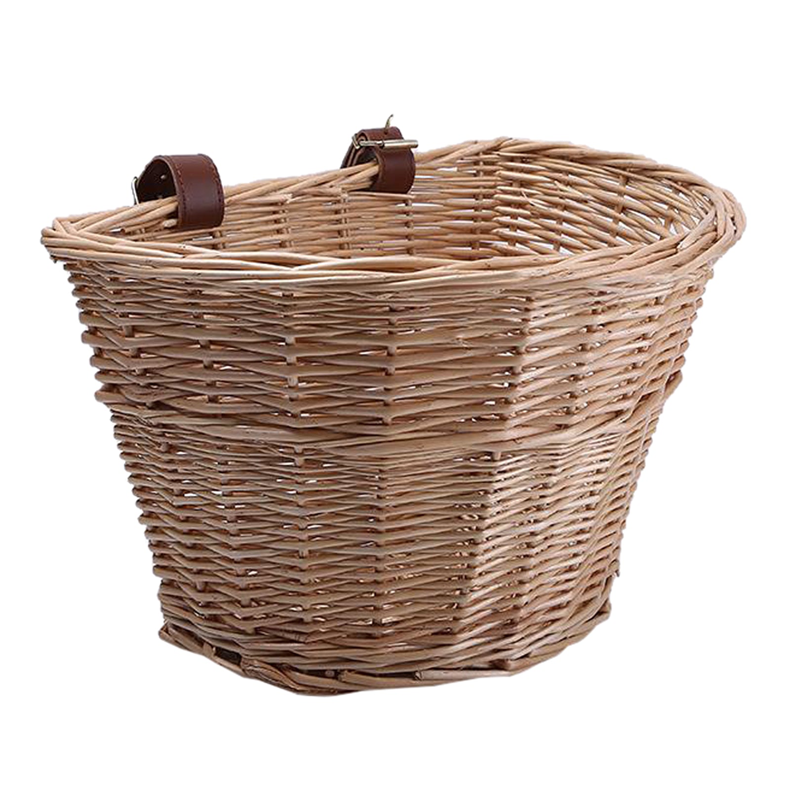 Bike Shaped Handlebar Basket Wicker Woven Tool Storage Handle Beige