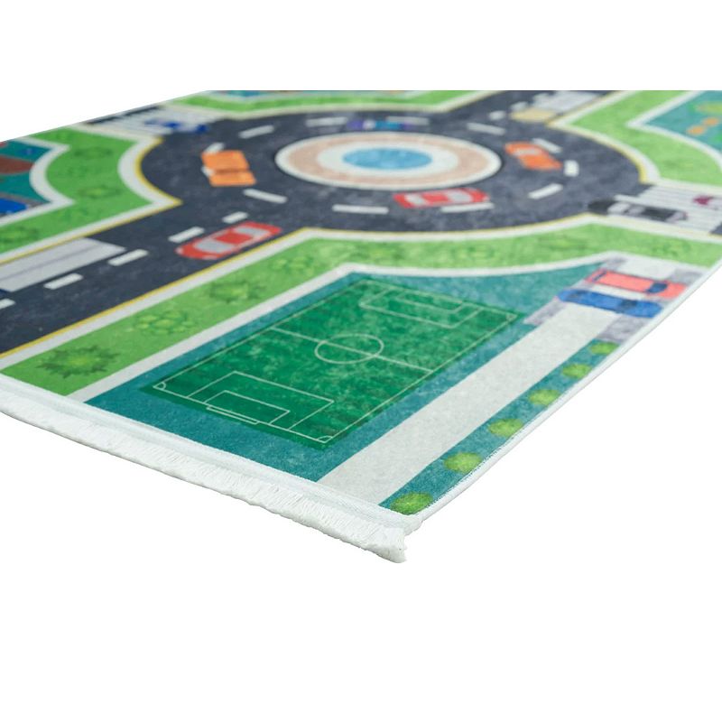 Mother Ruggers Vroom Machine Washable Colorful Kid's Rug