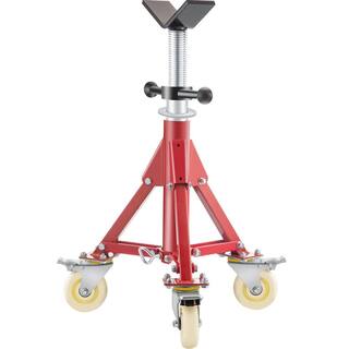 VEVOR Pipe Jack Stand wCasters 882 lbs. V Head Pipe Stand Adjustable Height 20 in. 37 in. Folding Pipe Stands 18 to 12 in. GJGJXDL1107CVICJBV0