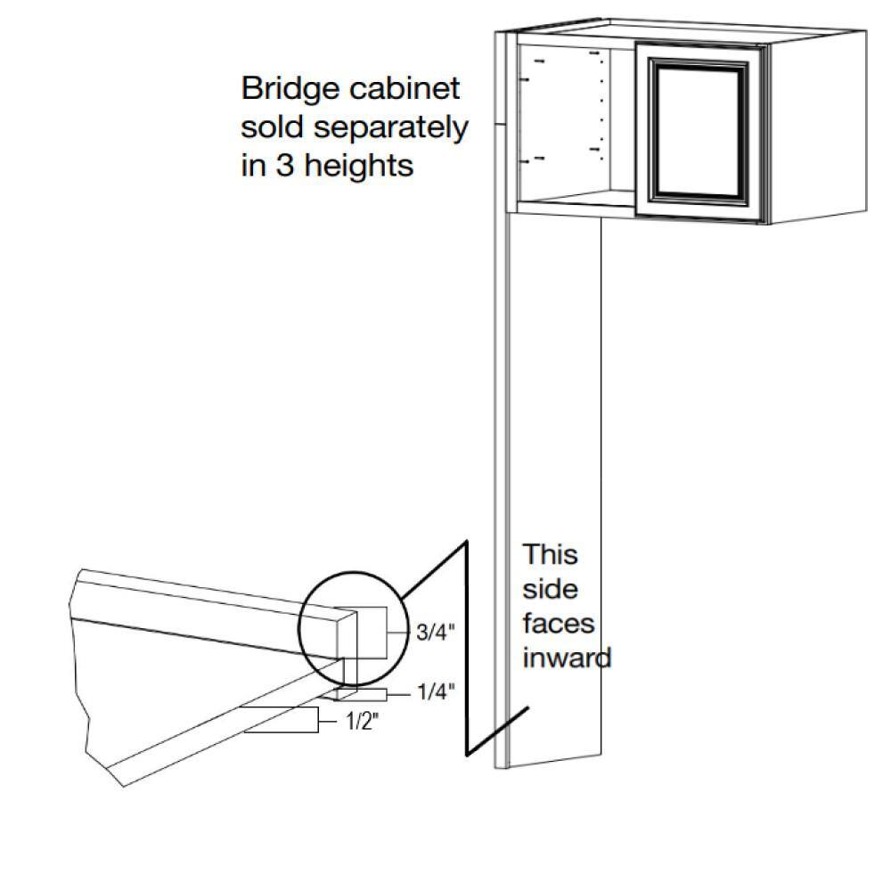 Hampton Bay 24 in. W x 84 in. H Refrigerator End Panel in Dove Gray KAREP-DV