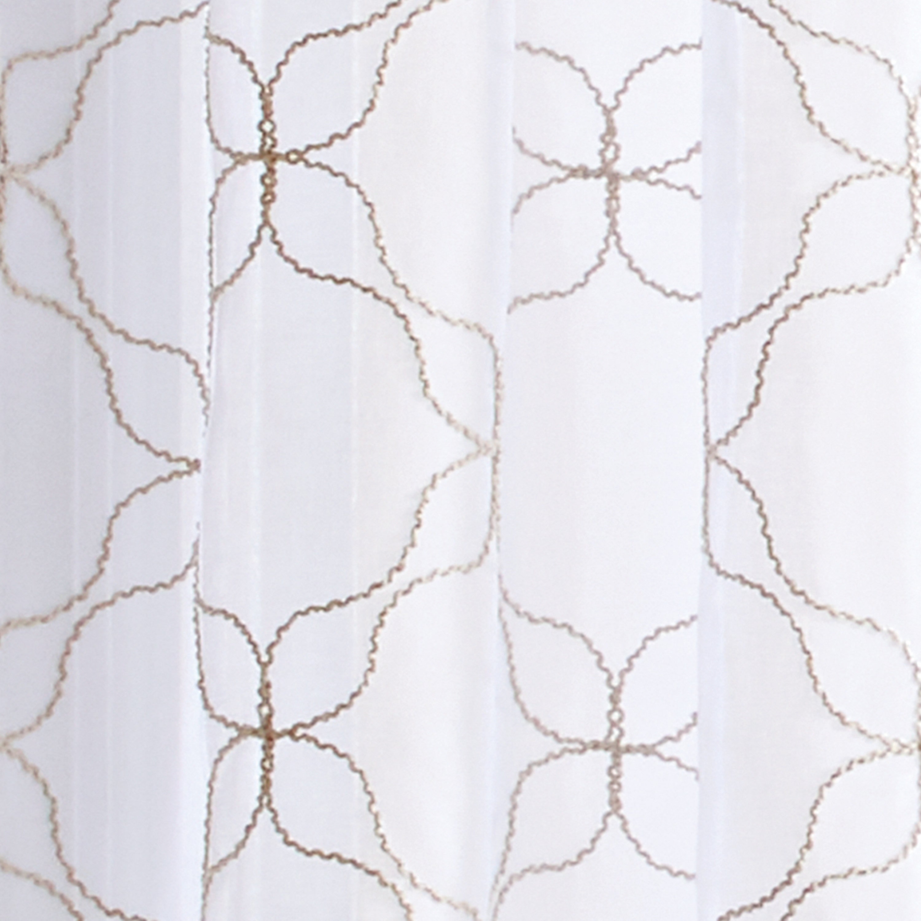 Better Homes & Gardens 3 Piece Sheer Quatrefoil Window Valance and Tier Set, Khaki, 36 x 60