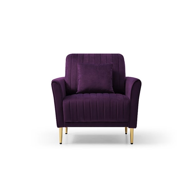 Modern Soft Velvet Living Room Chair， Upholstered Accent Armchair Side Chair With Gold Legs