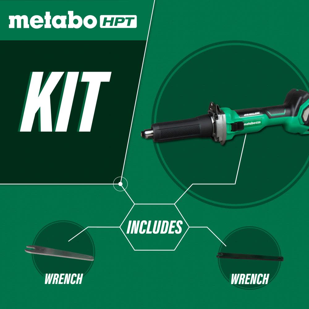 Metabo HPT 18V MultiVolt 2 Variable Cordless Die Grinder Bare Tool ;