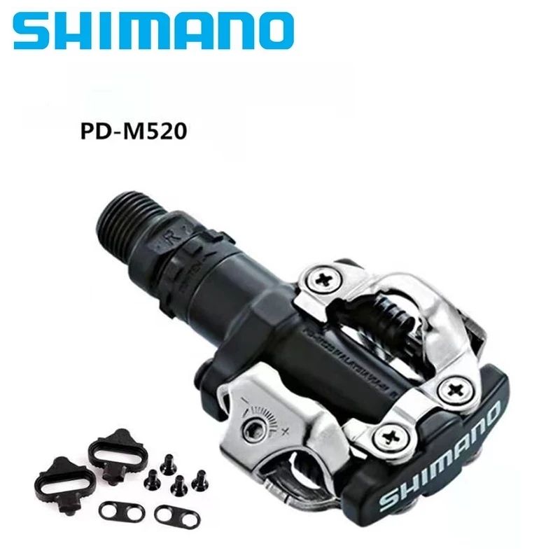 Original Shimano PD M520 MTB Mountain Bike Bicycle Pedal Bicycle Self locking Lock Feet Bicycle Parts Bike Accessories