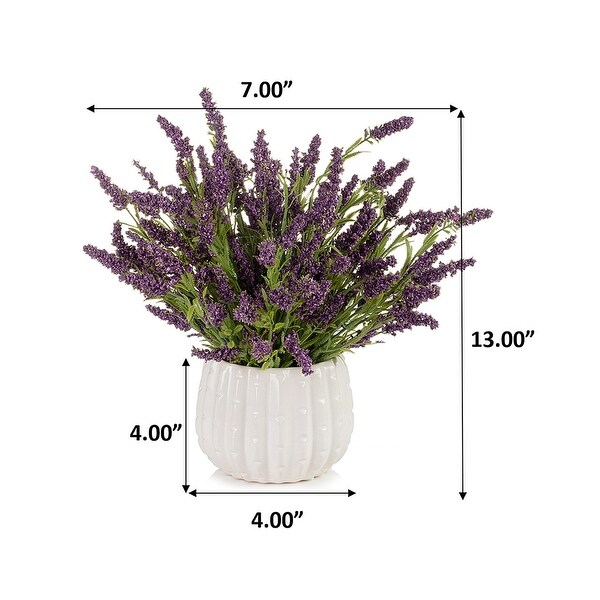 Artificial Lavender Flower in Ceramic Pot for Home Office Wedding Party Decoration