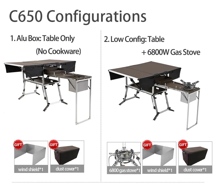 BULIN C650 Competitive Price Portable Camp Kitchen Durable Outdoor Mobile Kitchen