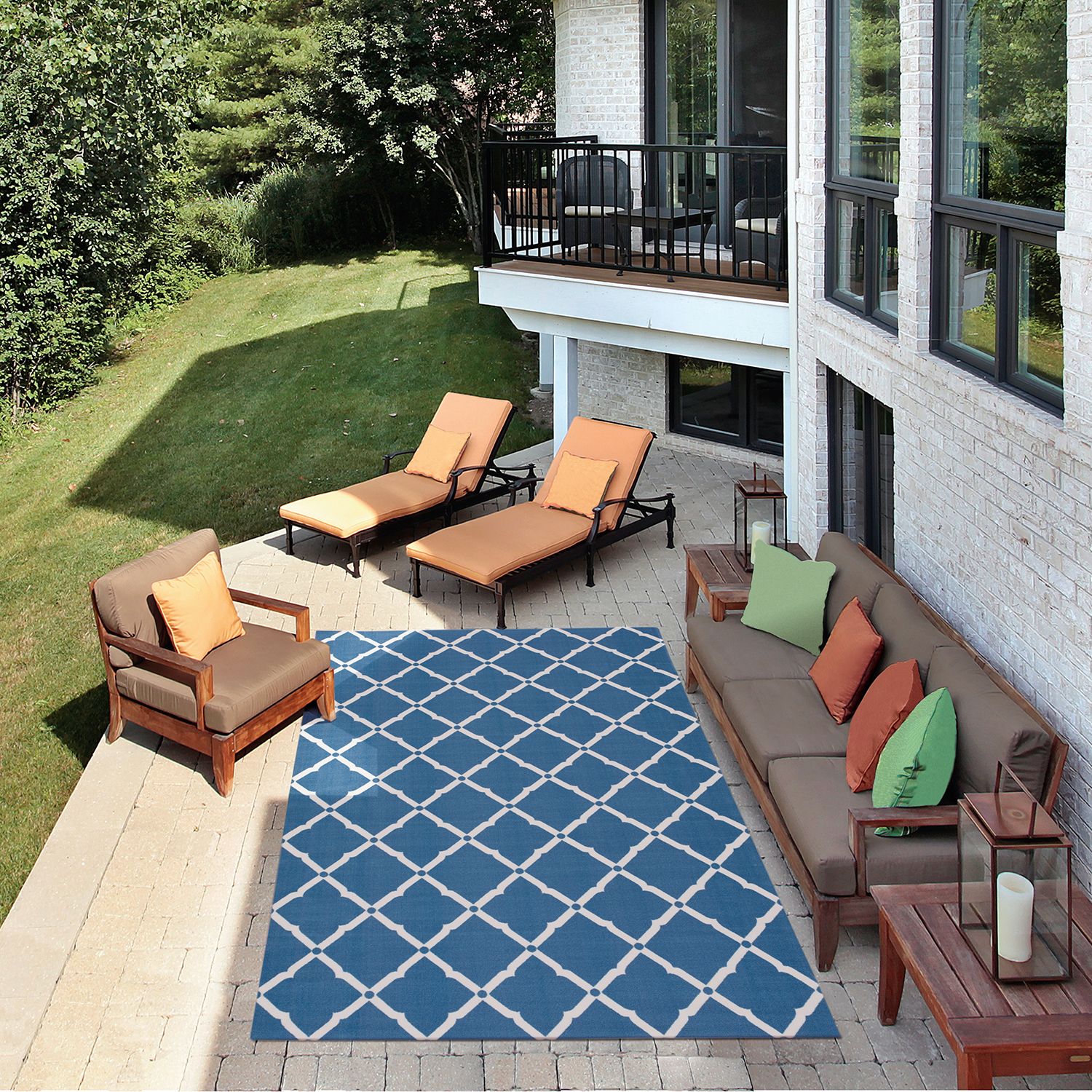 Nourison Home and Garden Diamond Lattice Indoor Outdoor Rug