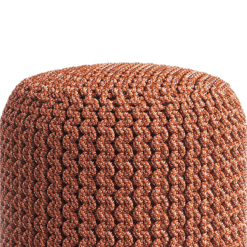 Simpli Home Wynne Round Knitted Indoor / Outdoor Pouf