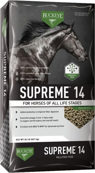 Buckeye Nutrition Supreme 14 Horse Feed， 50-lb bag