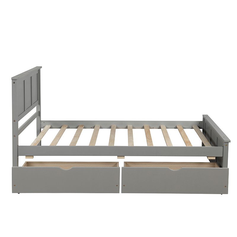 Merax Twin Size Platform Storage Bed，2 drawers with wheels