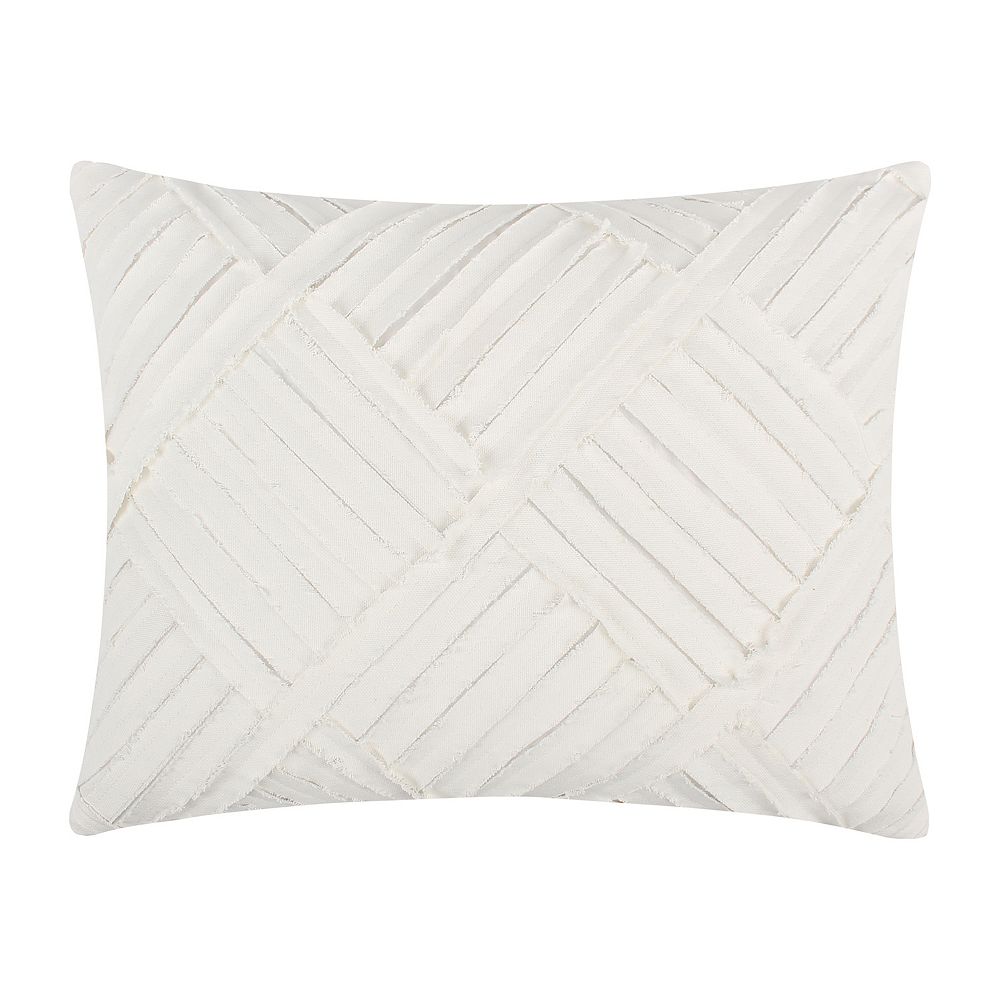 Levtex Home Pickford Blush Appliqued Textured White Throw Pillow