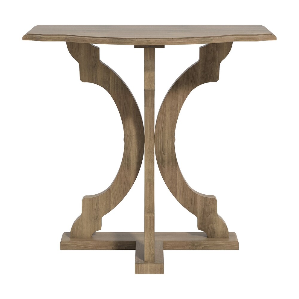 GALANO Doynton Half Moon Solid Wood Side Table