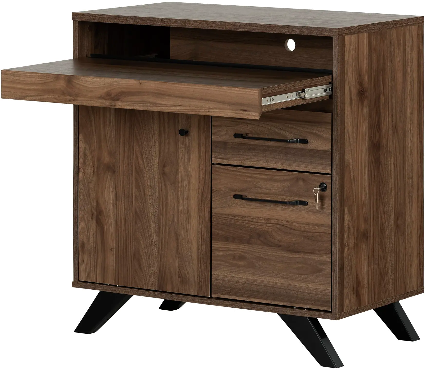 Flam Dark Brown Multi-Function Secretary Desk