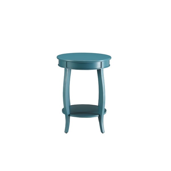 Aberta Side Table with Solid Wood Round Leg Table and Shelf