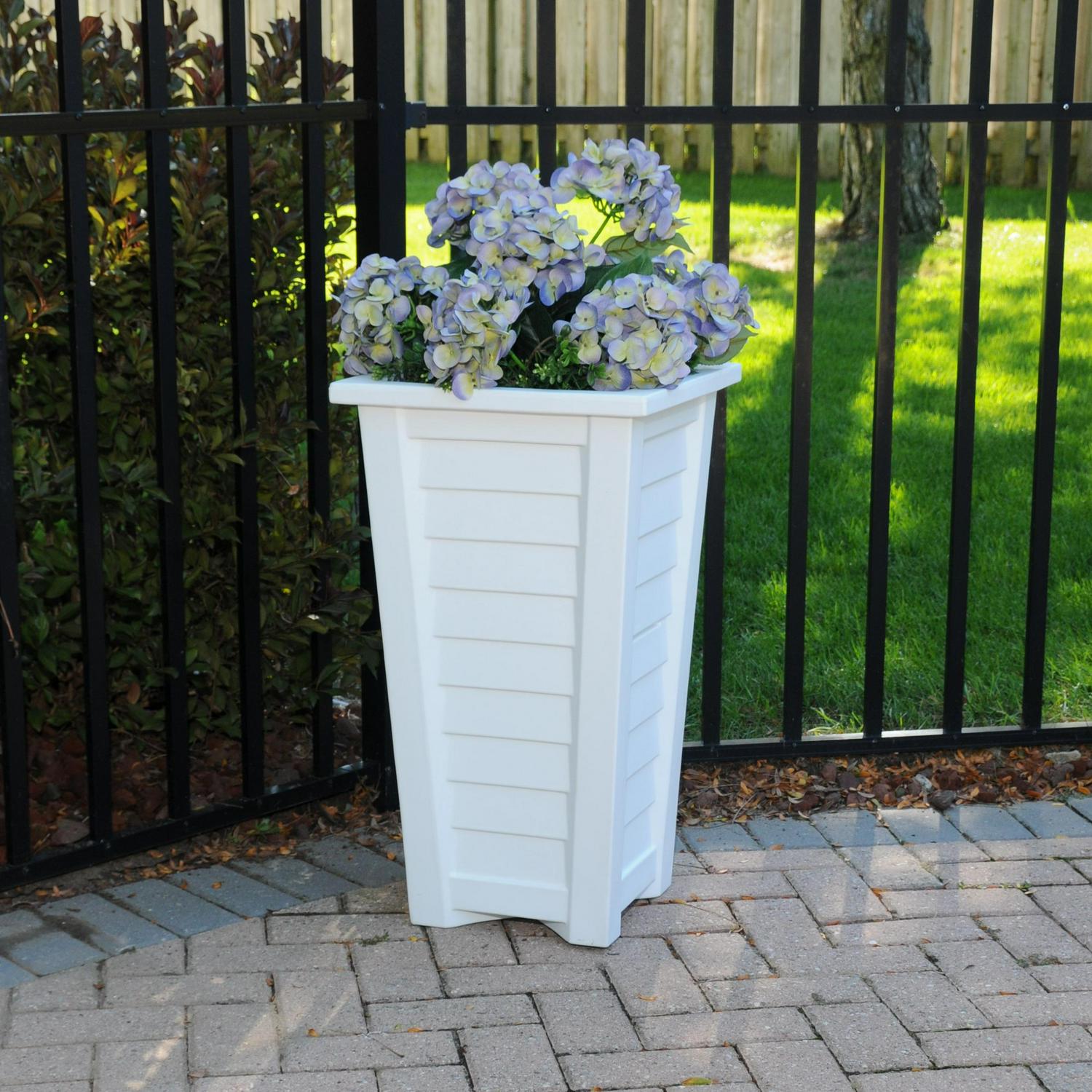 Lakeland Tall Planter  White