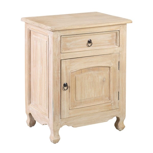 Distressed Mindi Wood Bedside Table