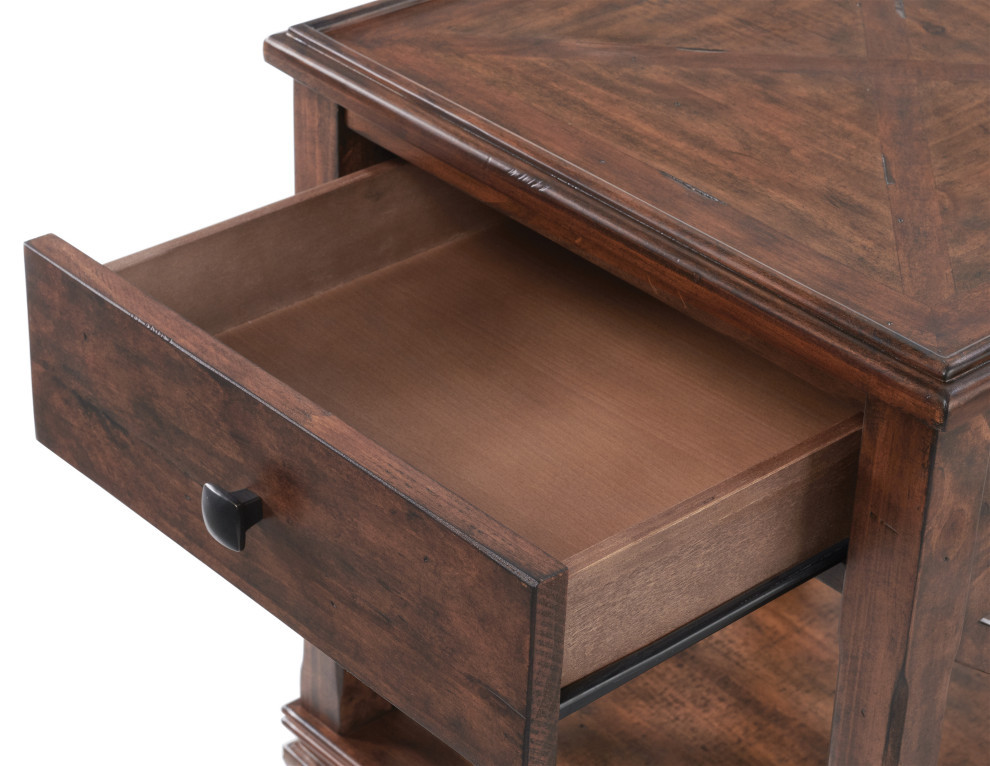 Stockbridge 21 quotSquare Wood End Table  Drawer   Transitional   Side Tables And End Tables   by Bolton Furniture  Inc.  Houzz