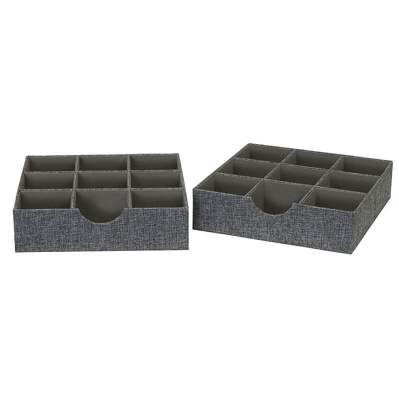 Household Essentials 9-Section Organizer Trays Hard-Sided 2-pack Set