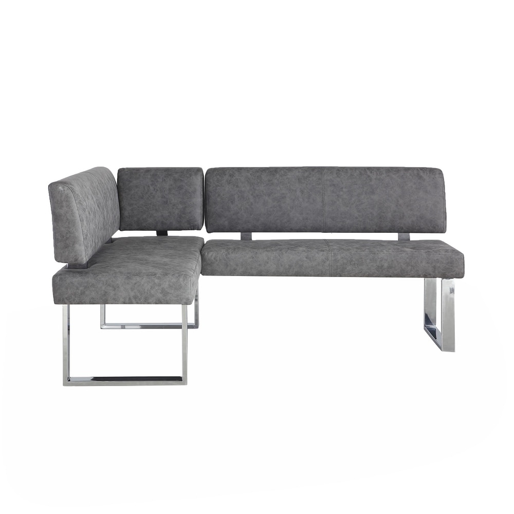 Somette Gene Dark Grey Reversible Dining Nook   48.81 X 71.25 X 33.46